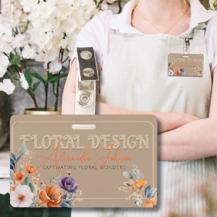 Elegantes Rustikales Kraft Boho Florales Design Ge Ausweis