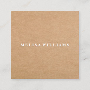 Elegantes rustikales Kraftpapier Quadratische Visitenkarte
