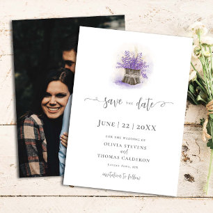 Elegantes Rustikales Lavendel Foto Wasserfarben Save The Date