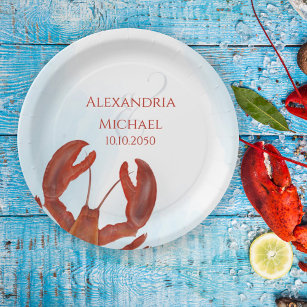Elegantes rustikales Modern Watercolor Lobster Par Pappteller