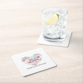 Elegantes rustikales rosa Modernes Chic Rechteckiger Pappuntersetzer