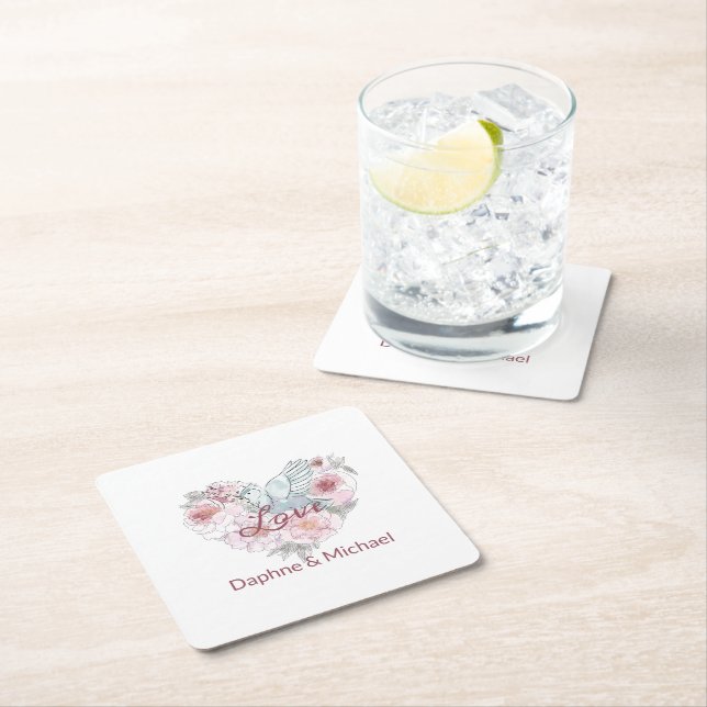 Elegantes rustikales rosa Modernes Chic Rechteckiger Pappuntersetzer (Vor Ort)