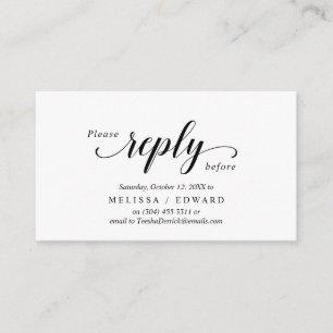 Elegantes rustikales, schwarzes Script, UAWG respo Begleitkarte