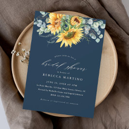 Elegantes rustikales Sonnenblumen-Brautparty Einladung