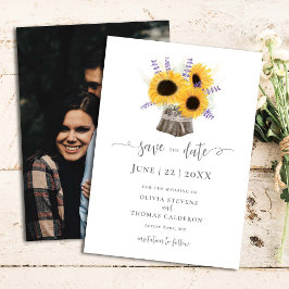 Elegantes rustikales Sonnenblumen Tree Bark Flora Save The Date