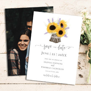 Elegantes rustikales Sonnenblumen Tree Bark Flora  Save The Date