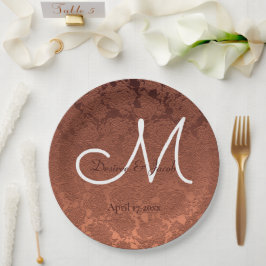Elegantes Rustikales Terracotta-Hochzeit im Herbst Pappteller
