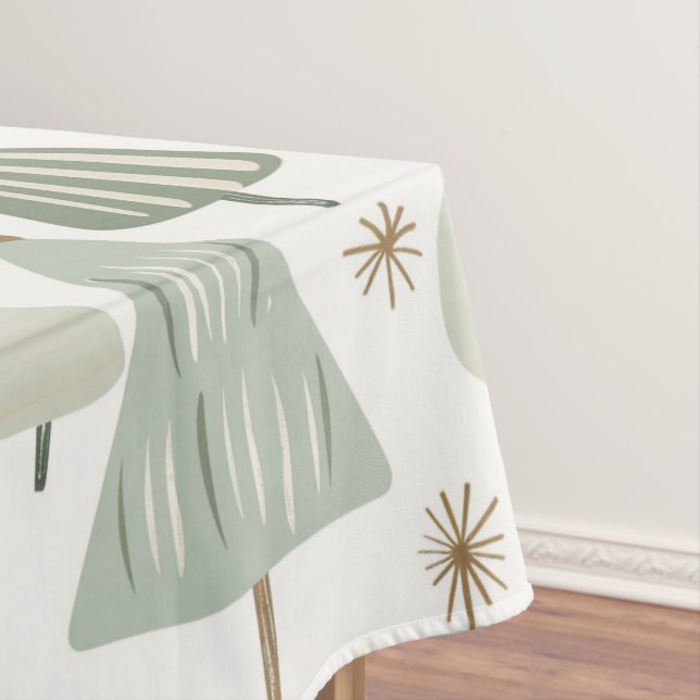 Elegantes Saga-grünes Weihnachtsbaummuster Tischdecke (Beispiel)