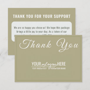 Elegantes Sage Boutique-Logo Social Media Dankeskarte