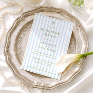 Elegantes Sage Green & Blue Probe Dinner Einladung