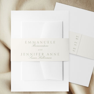 Elegantes Sage Green Cream Script für die Hochzeit Einladungsbanderole