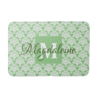 Elegantes Sage Green Damask Lace Monogram & Name