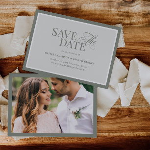 Elegantes Sage Green Foto Classic Luxe Save The Date