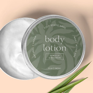 Elegantes Sage Green Lotion Jar Round-Product-Labe Runder Aufkleber