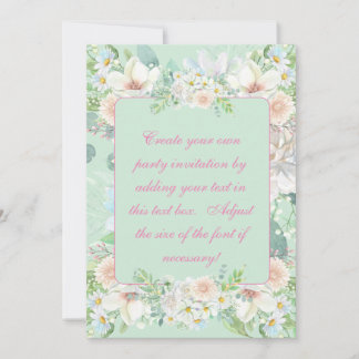 Elegantes Sage Green Pastel Blumengarten Party Einladung