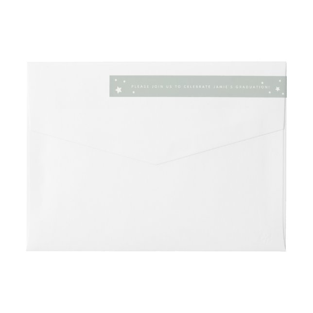Elegantes Sage Green Stars Wraparound Address Labe (Rückseite)