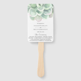 Elegantes Sage Green Succulent Wedding Program Fächer