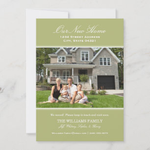 Elegantes Sage Green Unser neues Zuhause Foto Movi Ankündigung