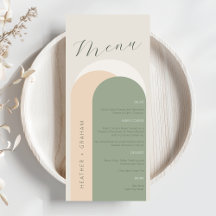 Elegantes Sage Green Wedding Menü