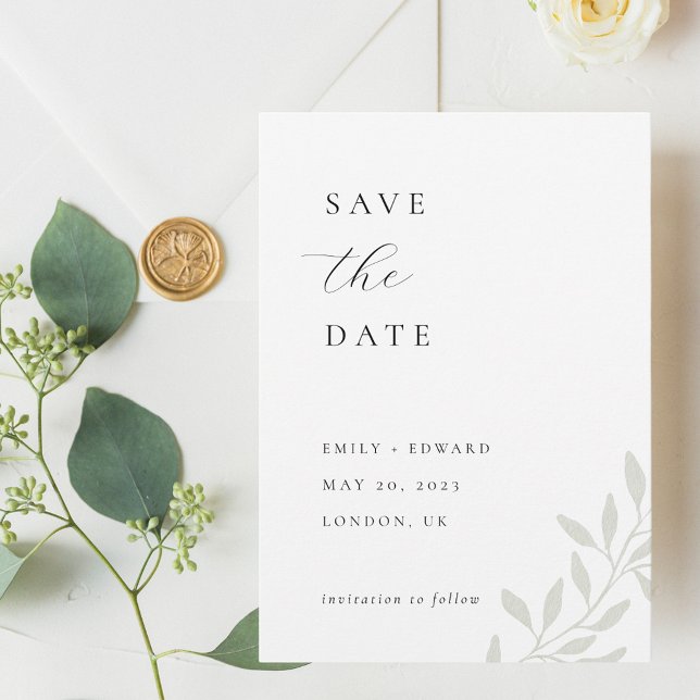 Elegantes Sage Greenerity Wedding Foto Save the Da Save The Date (Von Creator hochgeladen)