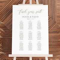 Elegantes Sage Script Color 9 Tabelle Seating Char