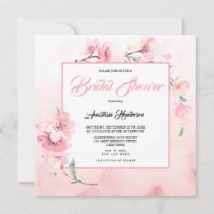 Elegantes Sakura Brautparty. Einladung