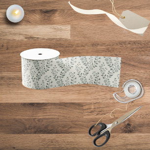Elegantes Salbei-Cream Minimalistisches Boho-Blume Ripsband
