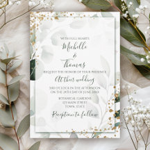 Elegantes Salbei-Gold-Eukalyptus-Aquarell-Grün