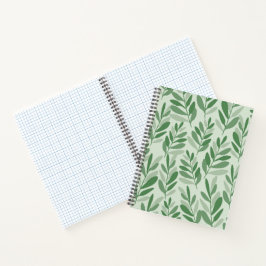 Elegantes Salbei- und Olivenblatt-Naturmuster Notizbuch