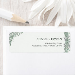 Elegantes Salbeigrün-Eukalyptus-Hochzeits-Rücksend