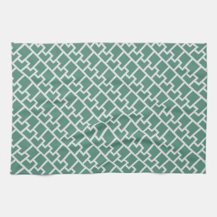 Elegantes Salbeigrün Geometrisches Muster Geschirrtuch