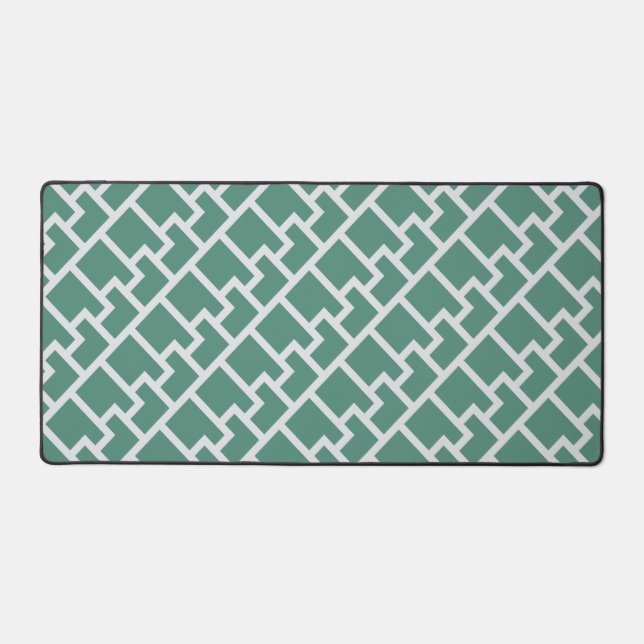 Elegantes Salbeigrün Geometrisches Muster Schreibtischunterlage (Vorderseite)
