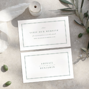 Elegantes Salbeigrün minimalistisches Website-Inse Platzkarte