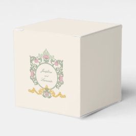 Elegantes Salbeigrün und Gold im Jugendstil Geschenkschachtel
