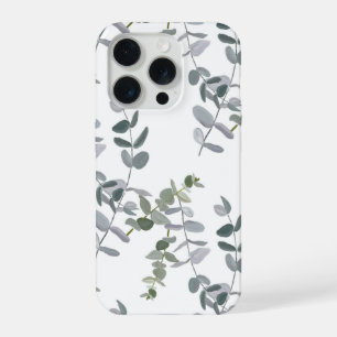 Elegantes Salbeigrünes Eukalyptus-Blattmuster iPhone 15 Pro Hülle