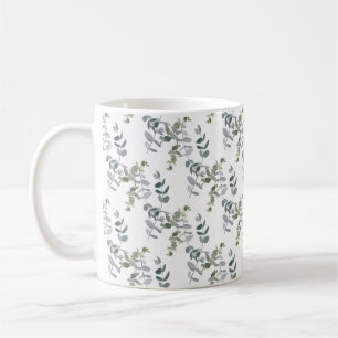 Elegantes Salbeigrünes Eukalyptus-Blattmuster Kaffeetasse