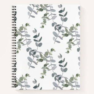 Elegantes Salbeigrünes Eukalyptus-Blattmuster Notizbuch