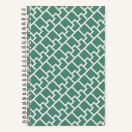 Elegantes Salbeigrünes Geometrisches Muster Notizbuch