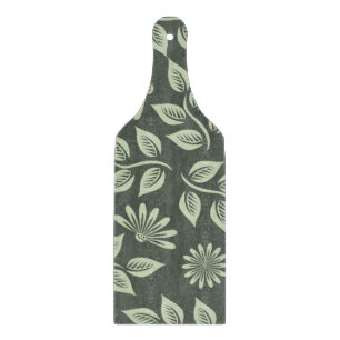 Elegantes Salbeigrünes Vintage-Blumenmuster Person Schneidebrett