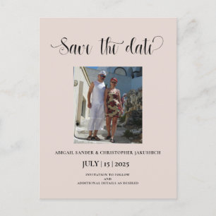 Elegantes Sand Foto Save the Date Einladung Postkarte