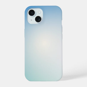 Elegantes sanftes Blau und Weiß Ombre iPhone 15 Hülle