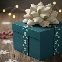 Elegantes Satinband mit Bogenmuster in Teal und We