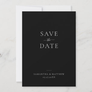 Elegantes sauberes Minimalistisch Schwarz Save the Save The Date