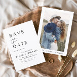 Elegantes Save the Date Foto Minimalistisch<br><div class="desc">Hochzeit Elegant Speichern Sie die Date Cards,  die ein Foto auf der Vorderseite haben. Die Save the Date-Karten enthalten eine moderne,  handgeschriebene,  kursive Schriftzeichen-Typografie,  die elegant,  einfach und modern nach einem einfachen Hochzeitstag-Fest zu verwenden sind.</div>