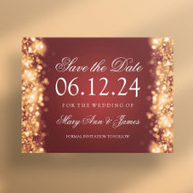 Elegantes Save the Date funkelndes Licht Gold
