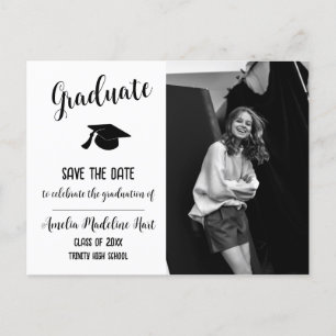 Elegantes Save the Date Graduate Foto Postkarte