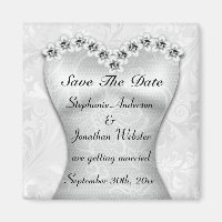 Elegantes Save the Date Hochzeits-Kleid