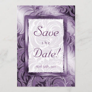 Elegantes Save the Date Kartenleaf Bläserndes Lila
