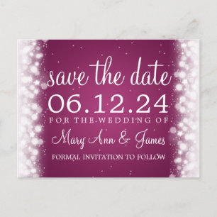 Elegantes Save the Date magisches Schein-Rosa Ankündigungspostkarte