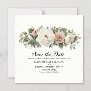 Elegantes "Save the Date" mit romantischen Aquarel Magneteinladung